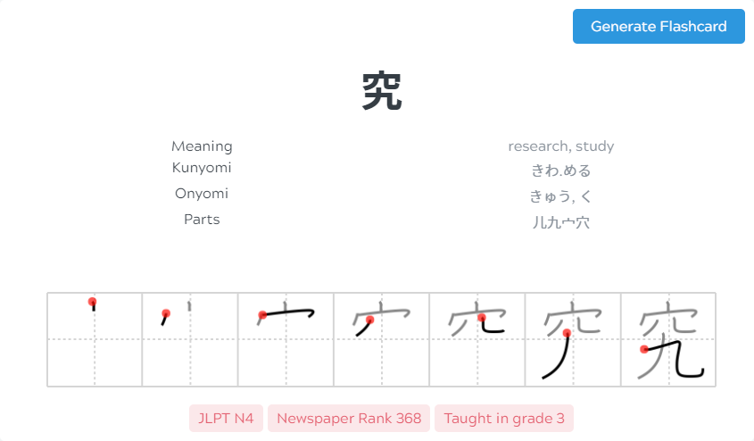 Dictionary Result Kanji